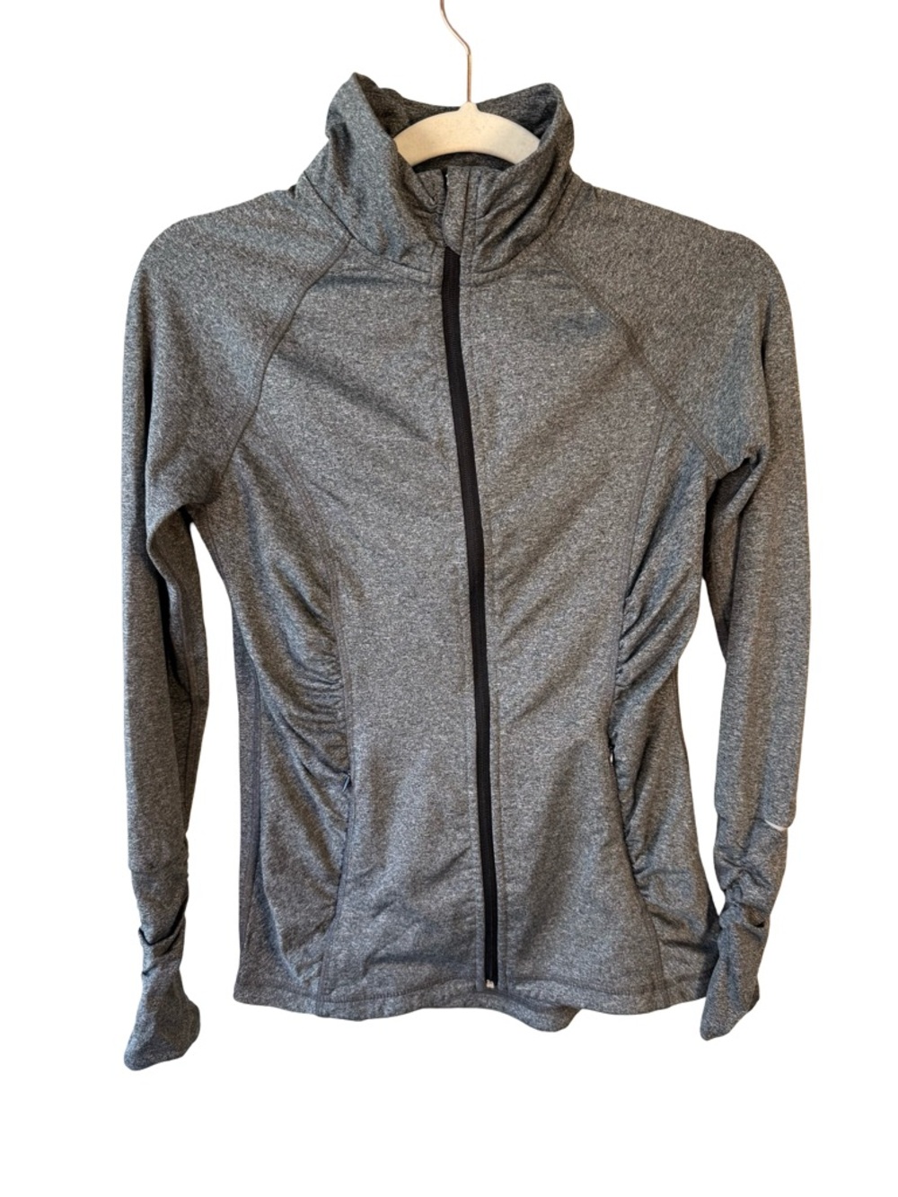 Hyba Heather Gray Athletic Zip-Up Jacket Size XS Activewear Athleisure Workout